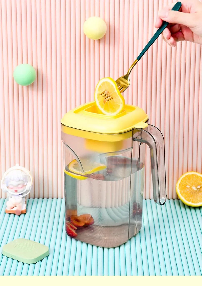 2.2L Cold Water Pot Summer Refrigerator Large Capacity Transparent Drink Bucket Cold Resistant Easy To Clean Plastic Water Jug