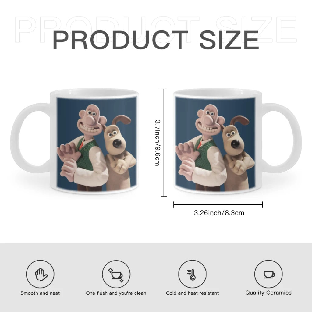 1pc 11oz Gromit Coffee Mug Milk Tea Cup Insulated for Hot or Cold Beverages Portable Office Cup Drinkware Gift