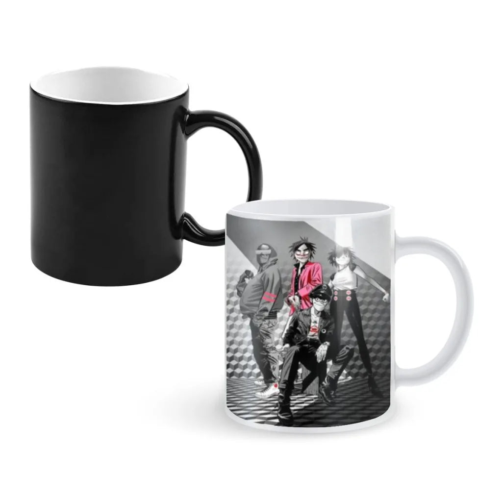 Retro Music Gorillaz Magic Hot Cold Heat Temperature Sensitive Color-Changing Coffee Tea Milk Mug Cup