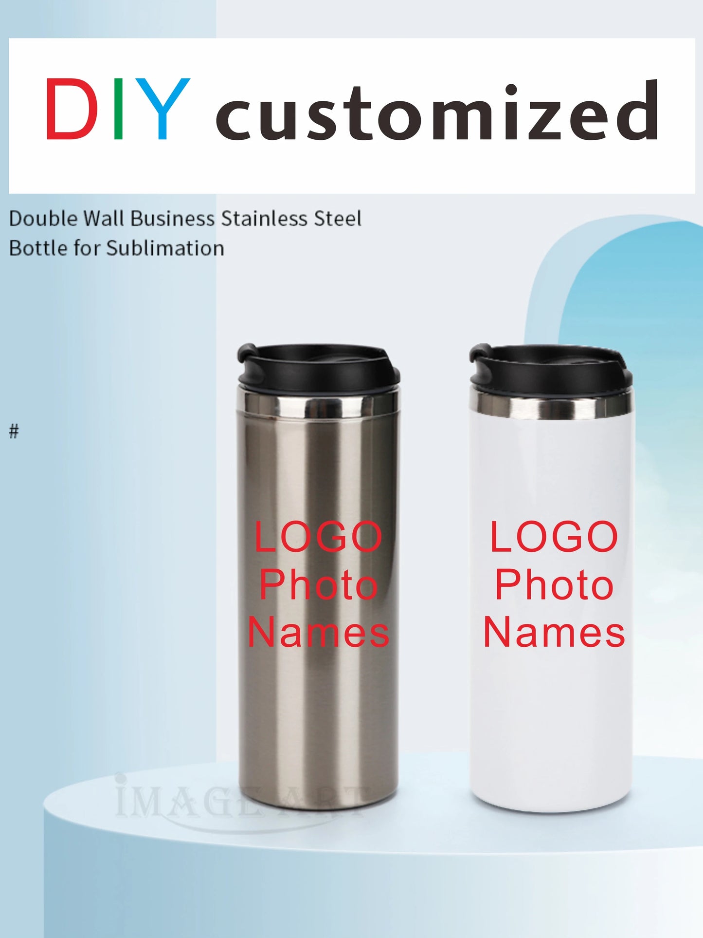 DIY 450ML Coffee Cup Full Around Covered Customized Print with Your LOGO PHOTO Name TEXT Thermos TumbleR Water Keep Cold and Hot