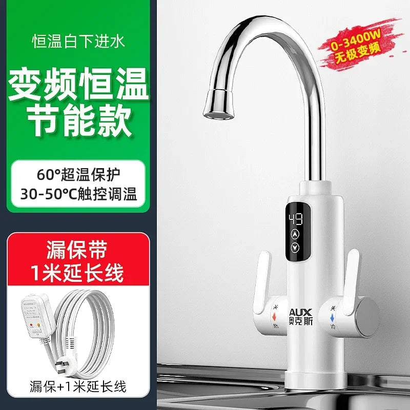 Electric water faucet. Instant fast heating. Kitchen. Hot and cold dual-use. Water heating. Household water heater.