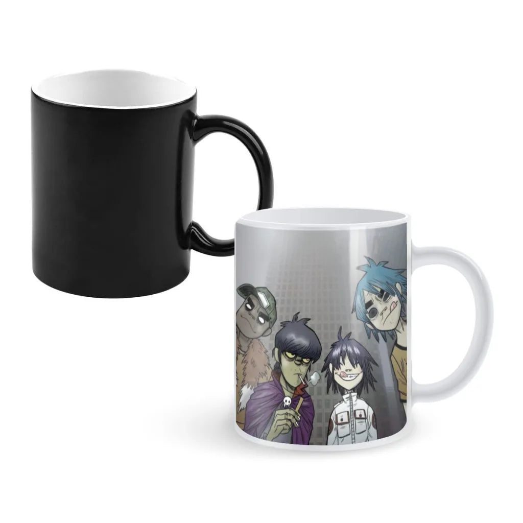 Retro Music Gorillaz Magic Hot Cold Heat Temperature Sensitive Color-Changing Coffee Tea Milk Mug Cup