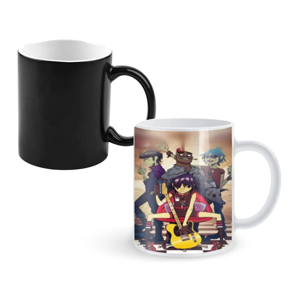 Retro Music Gorillaz Magic Hot Cold Heat Temperature Sensitive Color-Changing Coffee Tea Milk Mug Cup