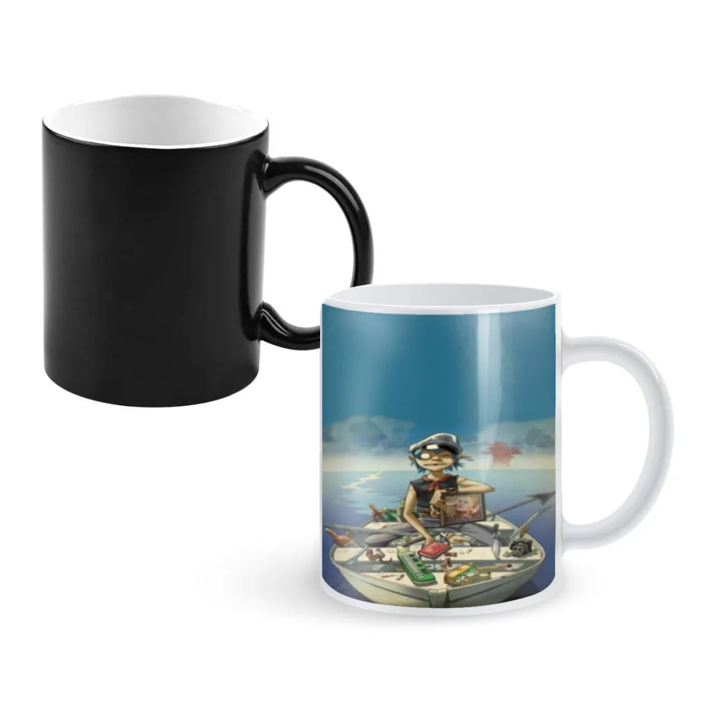 Retro Music Gorillaz Magic Hot Cold Heat Temperature Sensitive Color-Changing Coffee Tea Milk Mug Cup