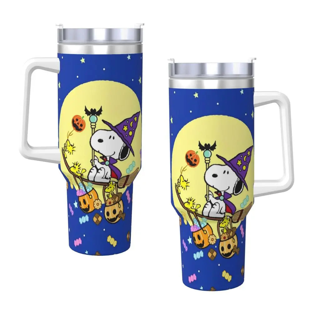 Mickey Mouse Stainless Steel Tumbler Beach Mugs Cup Large Capacity Thermal Cups Leakproof Cold and Hot Milk Tea Water Bottle