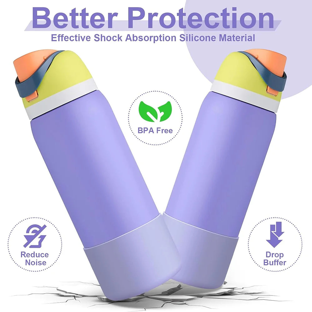 Silicone Water Bottle Boot For Owala 24oz 32oz 40oz, Anti-Slip Protective Sleeve Bottom Bumper Protector For Freesip, Twist