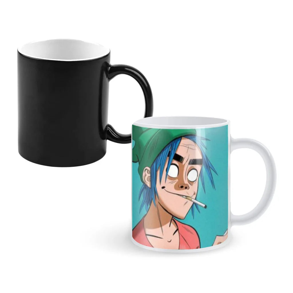 Retro Music Gorillaz Magic Hot Cold Heat Temperature Sensitive Color-Changing Coffee Tea Milk Mug Cup