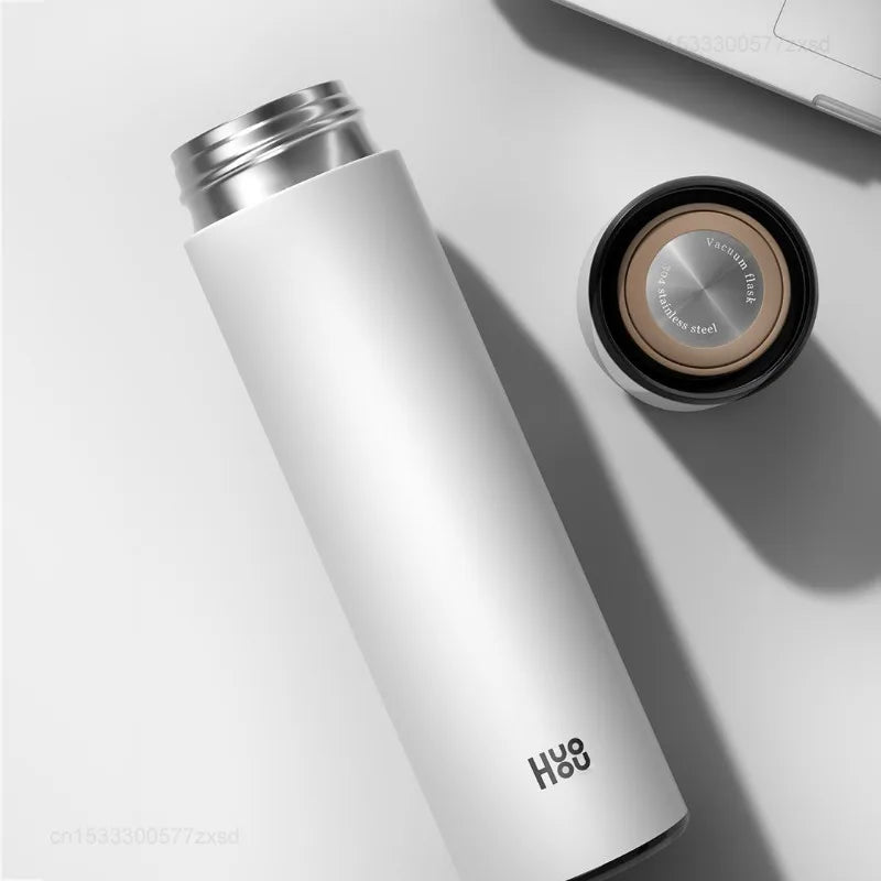 Youpin Huohou Stainless Steel Smart Water Bottle Leak Proof Double Walled Keep Drink Hot & Cold Male Female Student Water Cups