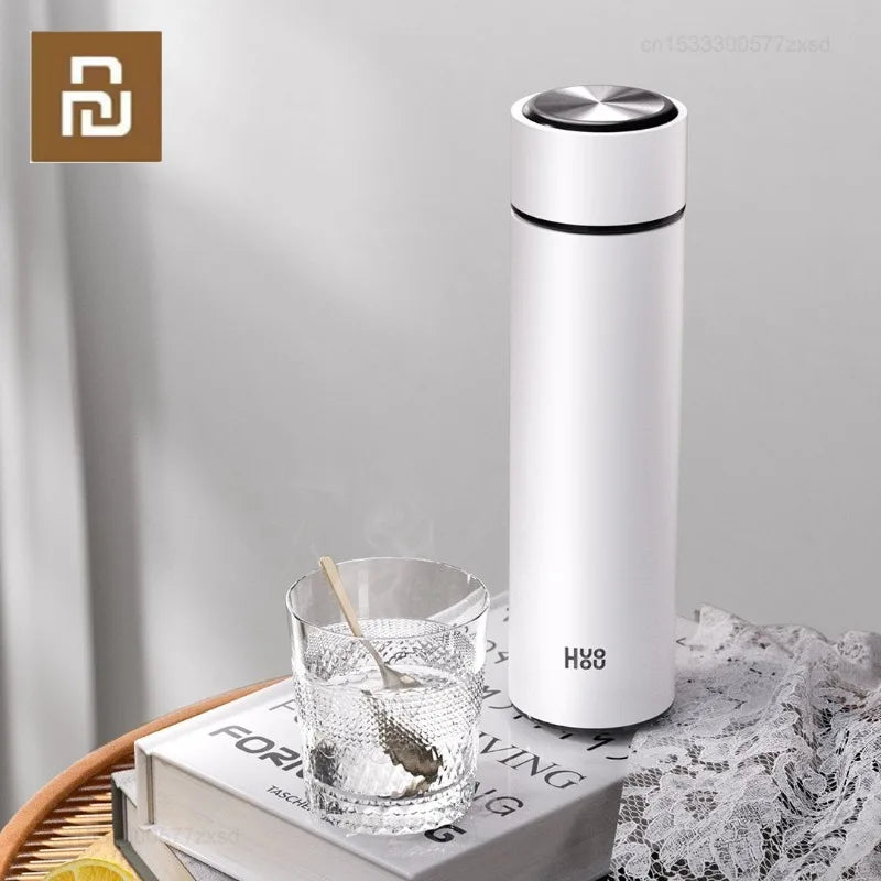 Youpin Huohou Stainless Steel Smart Water Bottle Leak Proof Double Walled Keep Drink Hot & Cold Male Female Student Water Cups