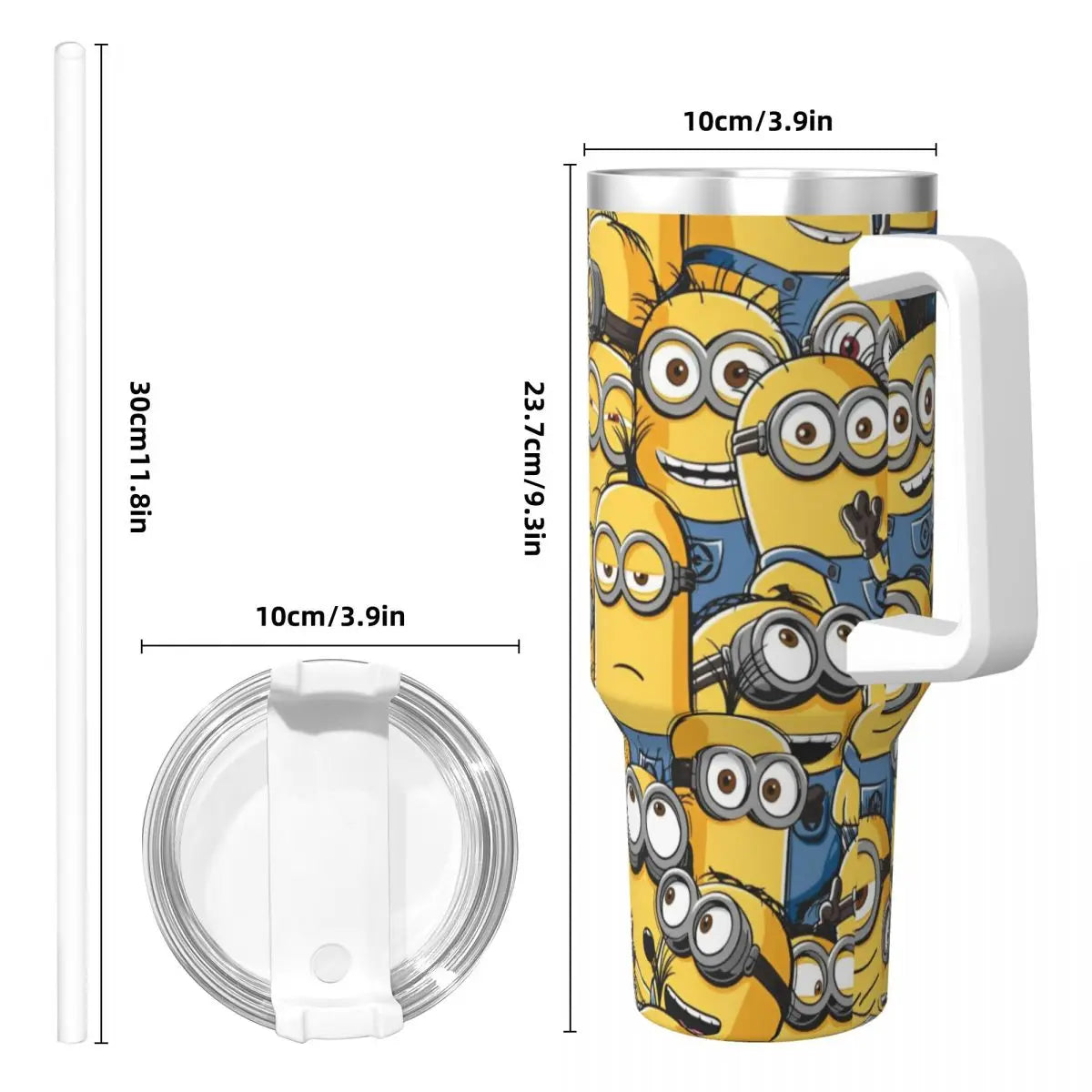 Minions Stainless Steel Tumbler Mugs Cup With Straws Travelist Cold and Hot Water Bottle Portable Large Capacity Coffee Mug