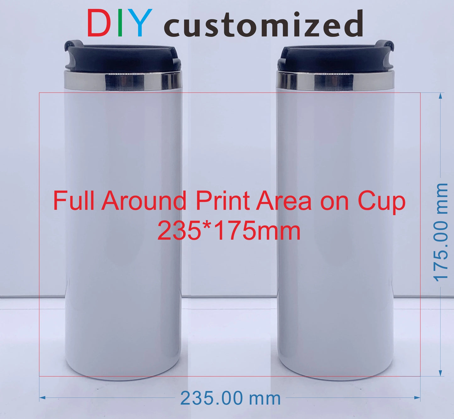 DIY 450ML Coffee Cup Full Around Covered Customized Print with Your LOGO PHOTO Name TEXT Thermos TumbleR Water Keep Cold and Hot