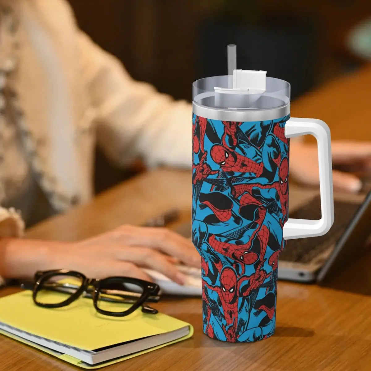 Stainless Steel Tumbler - Retro Spider-Man Themed Thermal Mug for Hot & Cold Drinks - Heat Preservation Car & Camping Water Bottle | 40 oz