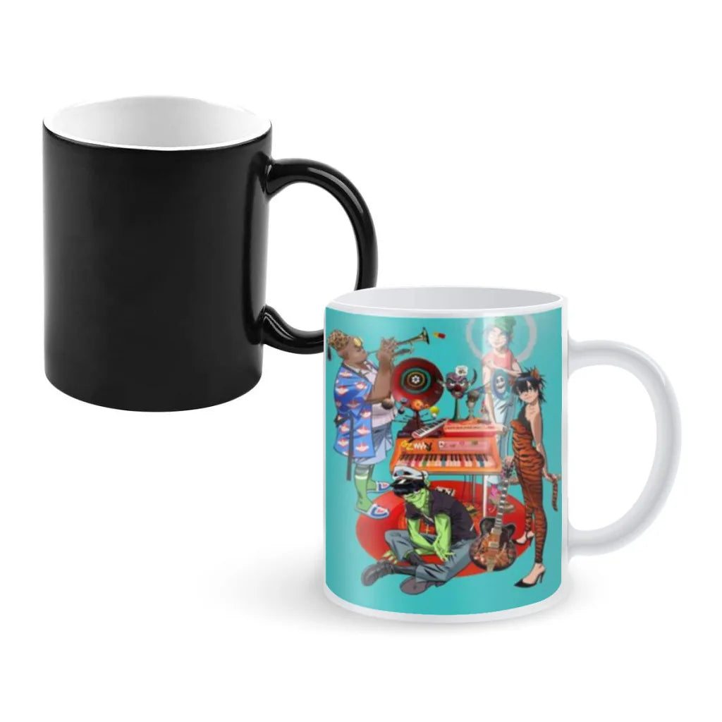 Retro Music Gorillaz Magic Hot Cold Heat Temperature Sensitive Color-Changing Coffee Tea Milk Mug Cup