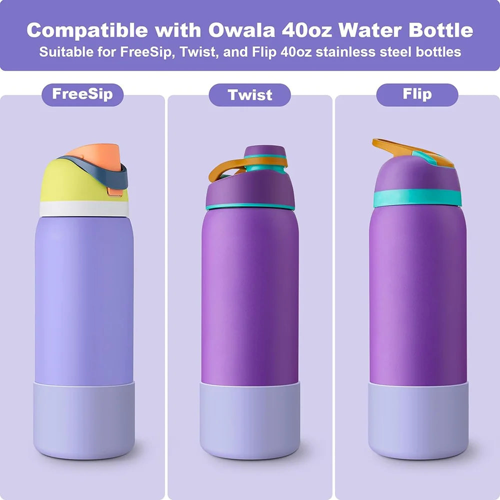 Silicone Water Bottle Boot For Owala 24oz 32oz 40oz, Anti-Slip Protective Sleeve Bottom Bumper Protector For Freesip, Twist