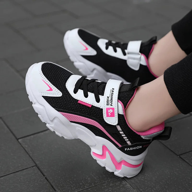 Kids Casual Pink Girls Shoes Breathable Mesh Sneakers Summer Student's Children Boys Sport Walking Footwear