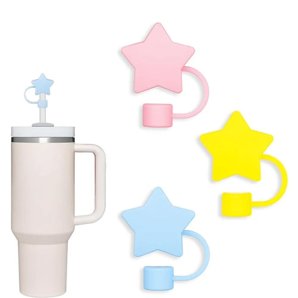 10mm Star Shape Straw Cover Compatible For Stanley 30&40 Oz Tumbler Silicone Dust Straw Cover Straw Lid Kitchen Accessories