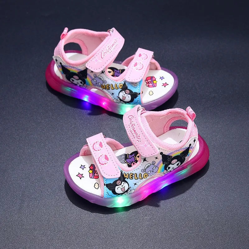 Hot Selling Sandals For Spring/summer 2024 Led Lights On Soles Cute And Fashionable Girls' Shoes  Comfortable Flat Flats