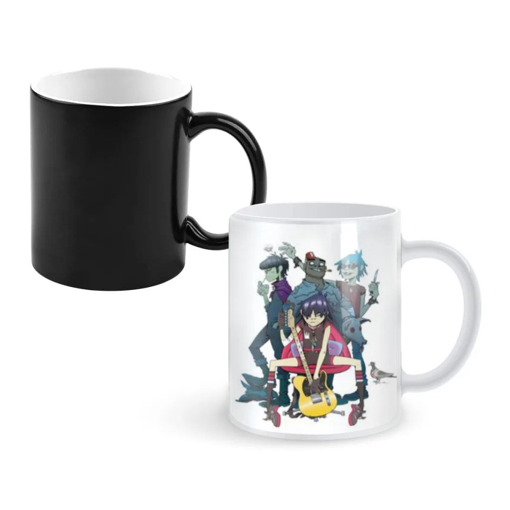 Retro Music Gorillaz Magic Hot Cold Heat Temperature Sensitive Color-Changing Coffee Tea Milk Mug Cup