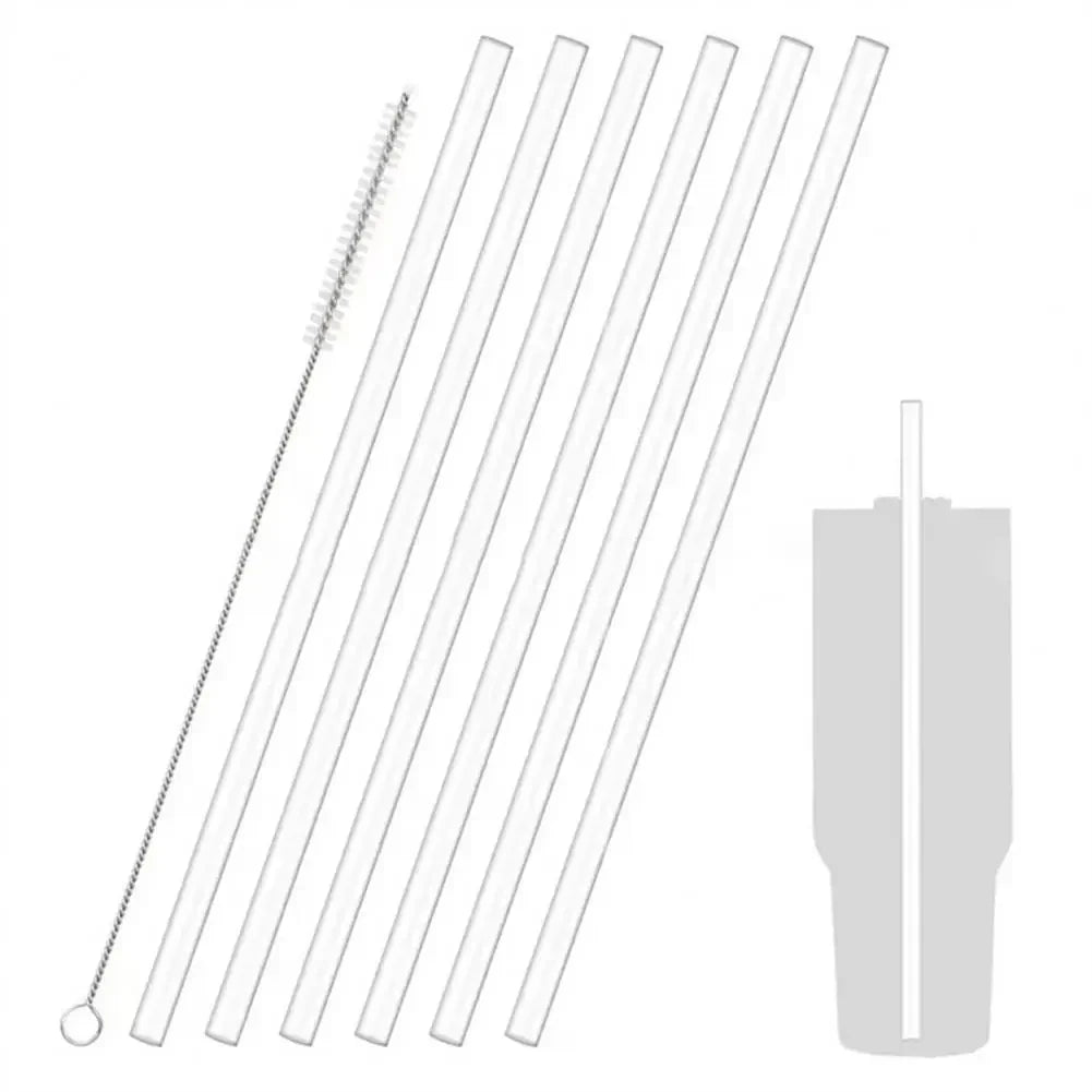 Replacement Straw Compatible with Stanley 20 Oz 30 Oz 40 Oz Cup Tumbler, Reusable Straws with Cleaning Brush