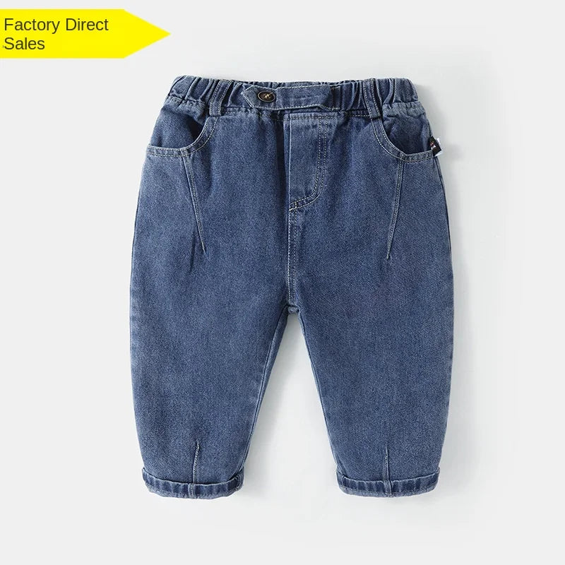 Baby Jeans Spring Autumn Baby Autumn New Casual Pants Boys' Korean Fashionable Pants Children's Pants Autumn Dress