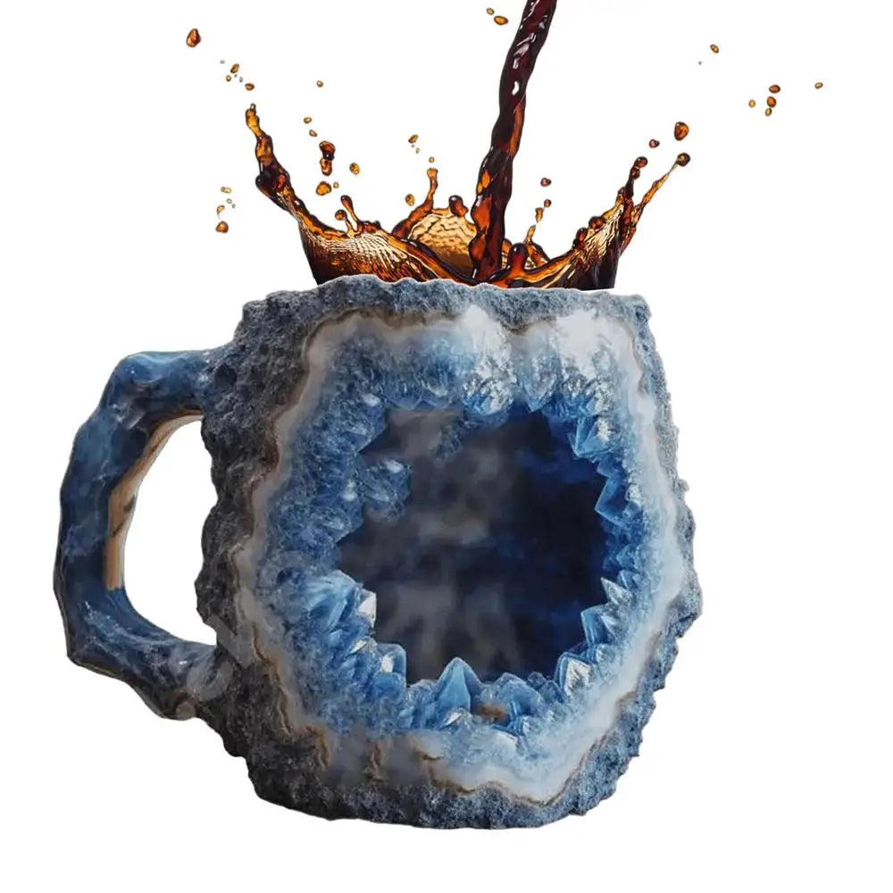 Mineral Crystal Design Decorative Coffee Mug Agate Crystal Texture Coffee Mug Agate Texture Hot Cold Water Cup For Boys Girls