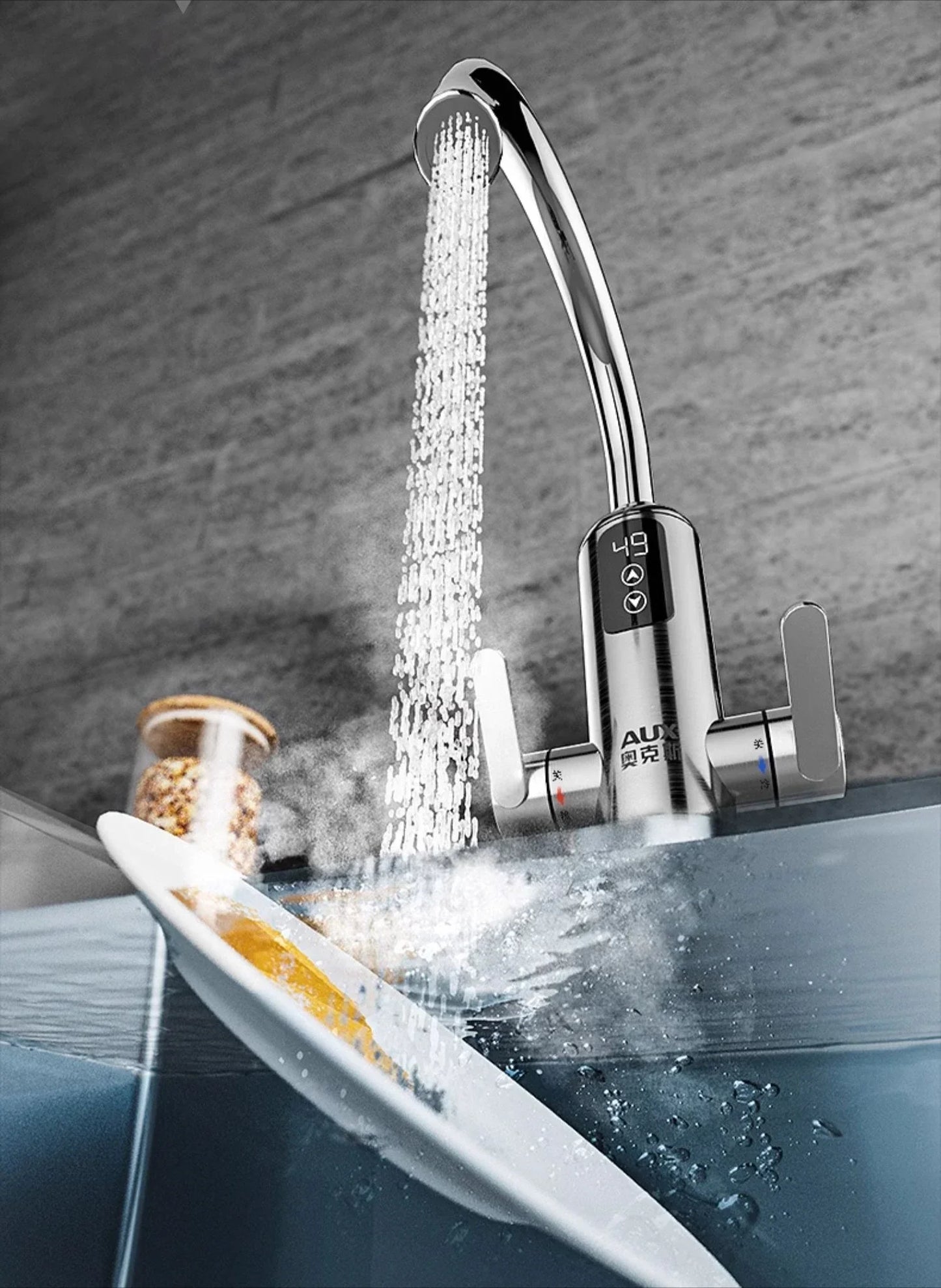 Electric water faucet. Instant fast heating. Kitchen. Hot and cold dual-use. Water heating. Household water heater.