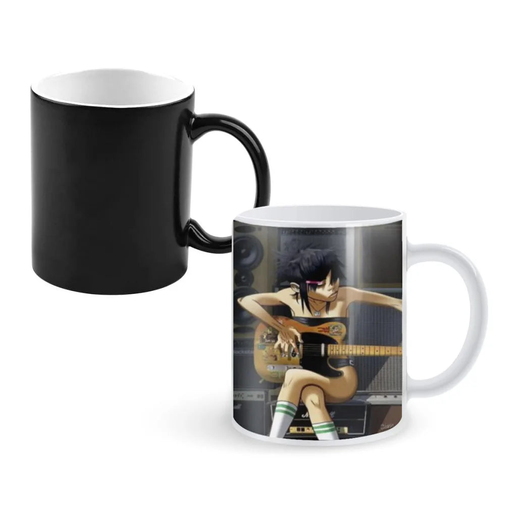 Retro Music Gorillaz Magic Hot Cold Heat Temperature Sensitive Color-Changing Coffee Tea Milk Mug Cup