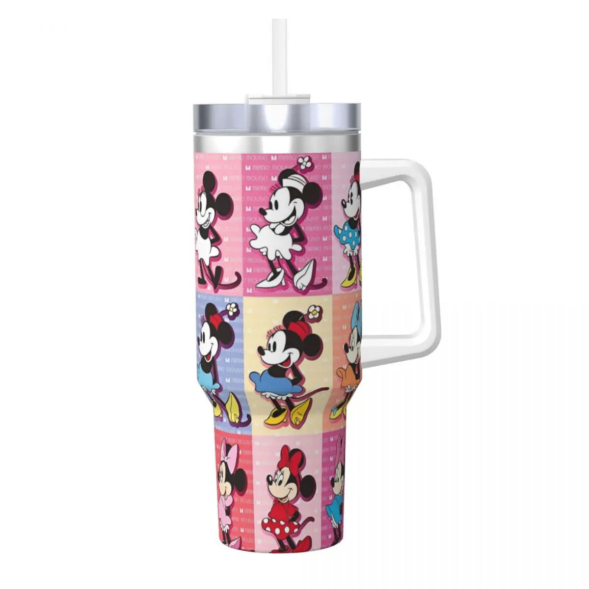 Mickey Mouse Stainless Steel Tumbler Beach Mugs Cup Large Capacity Thermal Cups Leakproof Cold and Hot Milk Tea Water Bottle