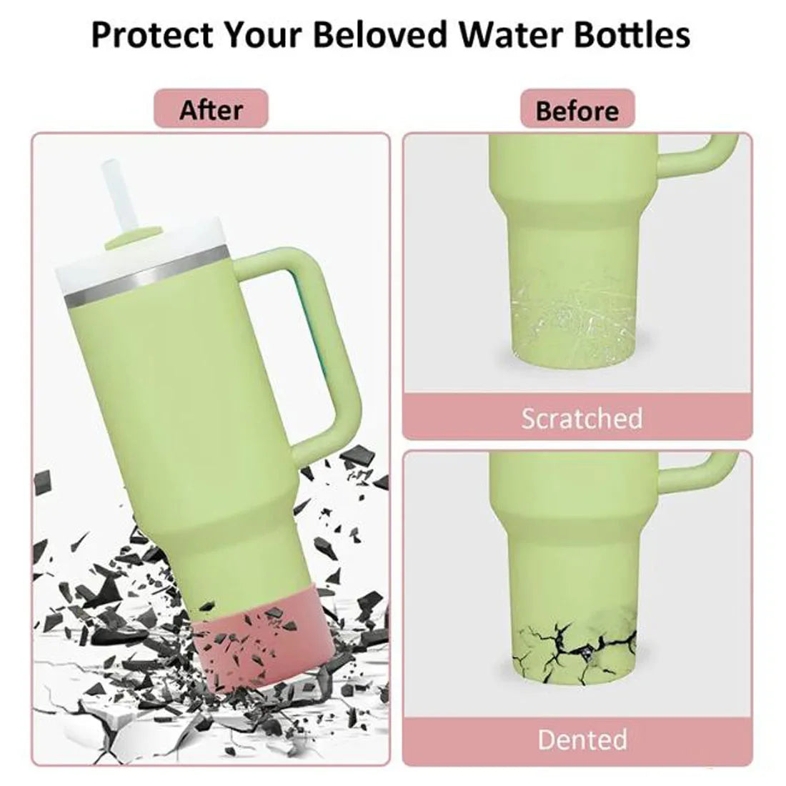 7.5cm Silicone Boot Bottom Sleeve Cover for Stanley 40oz Tumbler Quencher Adventure and Ice Flow Flip 30 Oz 20 Oz Water Bottle