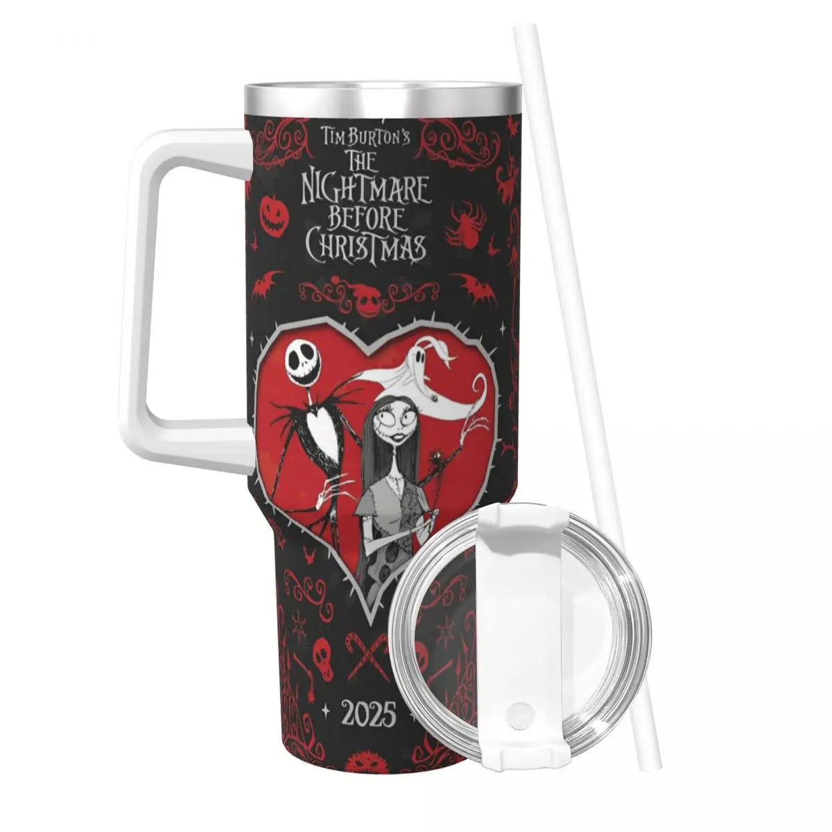 Nightmare Before Christmas 2025 Stainless Steel Tumbler Beach Mugs Cup 40oz Thermal Mug Portable Cold and Hot Milk Water Bottle