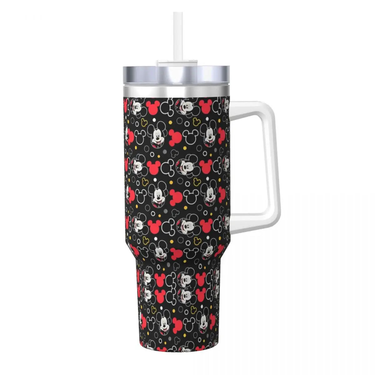 Mickey Mouse Stainless Steel Tumbler Beach Mugs Cup Large Capacity Thermal Cups Leakproof Cold and Hot Milk Tea Water Bottle