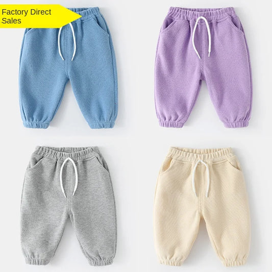 Baby Pants Spring and Autumn Boys' Spring Wear Loose Sweatpants Spring Baby New Girls' Fashionable Casual Pants