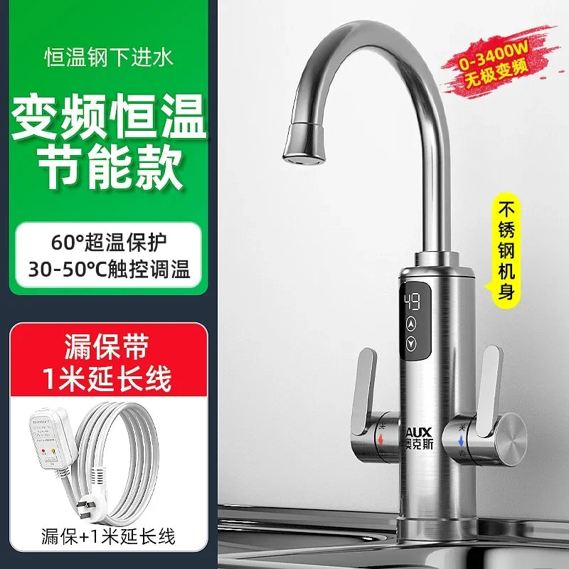 Electric water faucet. Instant fast heating. Kitchen. Hot and cold dual-use. Water heating. Household water heater.