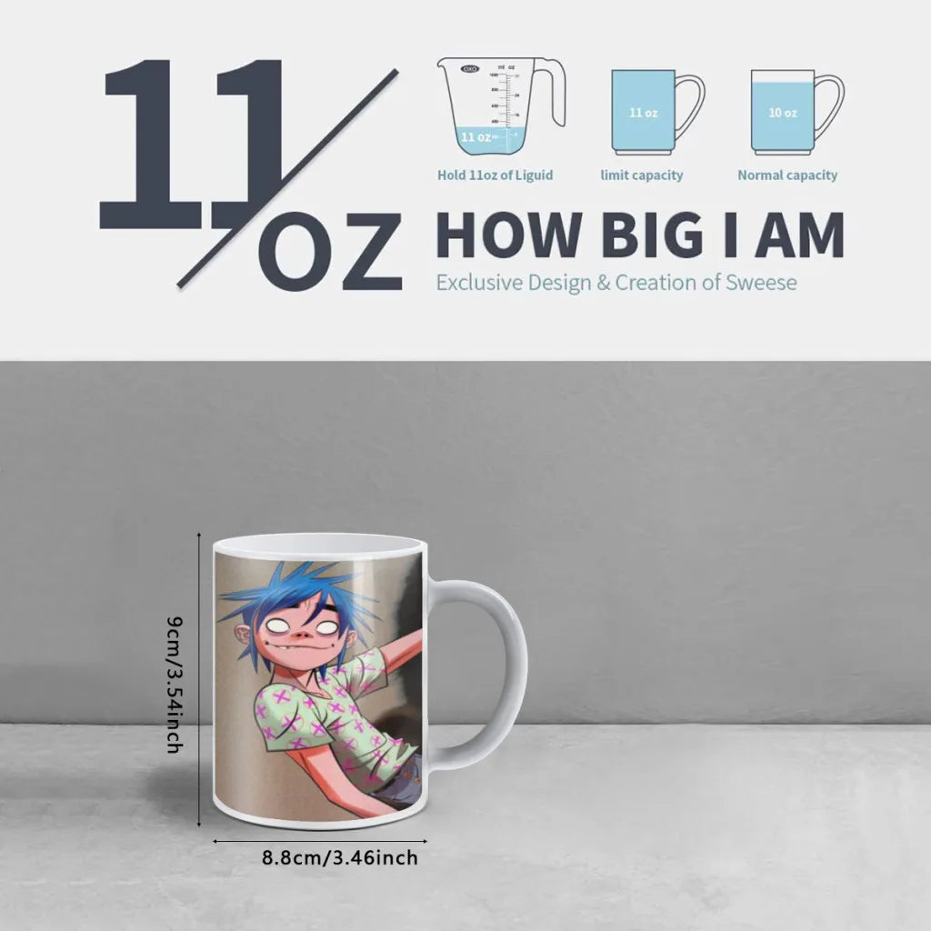 Retro Music Gorillaz Magic Hot Cold Heat Temperature Sensitive Color-Changing Coffee Tea Milk Mug Cup