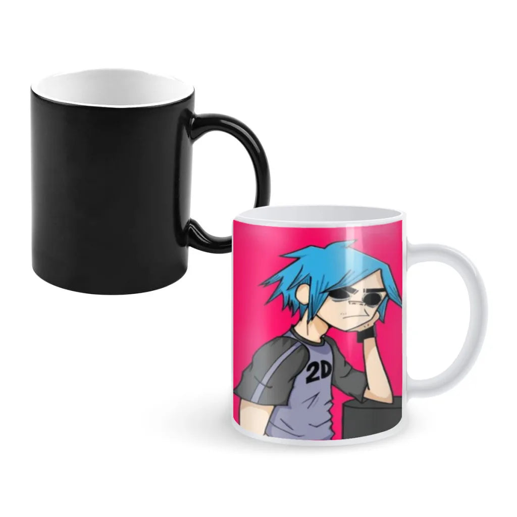 Retro Music Gorillaz Magic Hot Cold Heat Temperature Sensitive Color-Changing Coffee Tea Milk Mug Cup