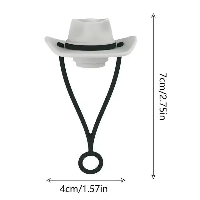 Silicone Cowboy Hat Straw Covers Caps Compatible With Stanleys Cup 30 40 Oz Tumbler Cute Funny Drinking Straw Tip Decoration