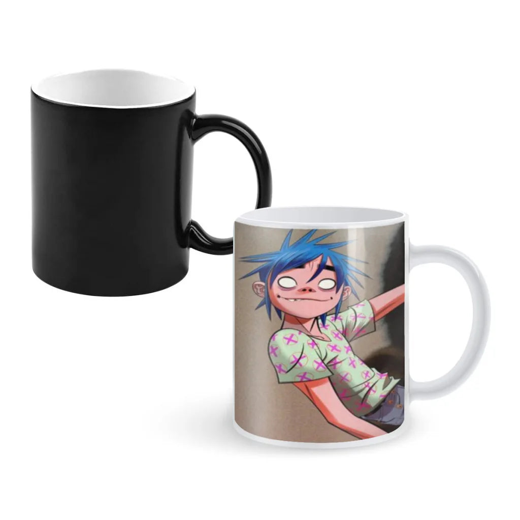 Retro Music Gorillaz Magic Hot Cold Heat Temperature Sensitive Color-Changing Coffee Tea Milk Mug Cup