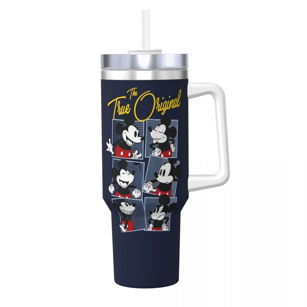 Mickey Mouse Stainless Steel Tumbler Beach Mugs Cup Large Capacity Thermal Cups Leakproof Cold and Hot Milk Tea Water Bottle