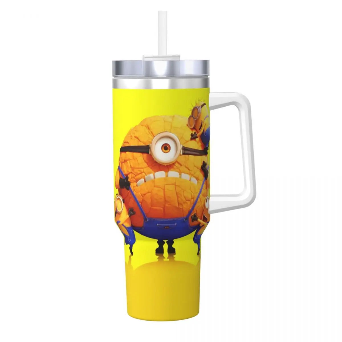 Minions Stainless Steel Tumbler Mugs Cup With Straws Travelist Cold and Hot Water Bottle Portable Large Capacity Coffee Mug