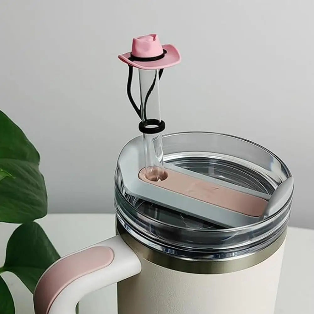 Silicone Cowboy Hat Straw Covers Caps Compatible With Stanleys Cup 30 40 Oz Tumbler Cute Funny Drinking Straw Tip Decoration