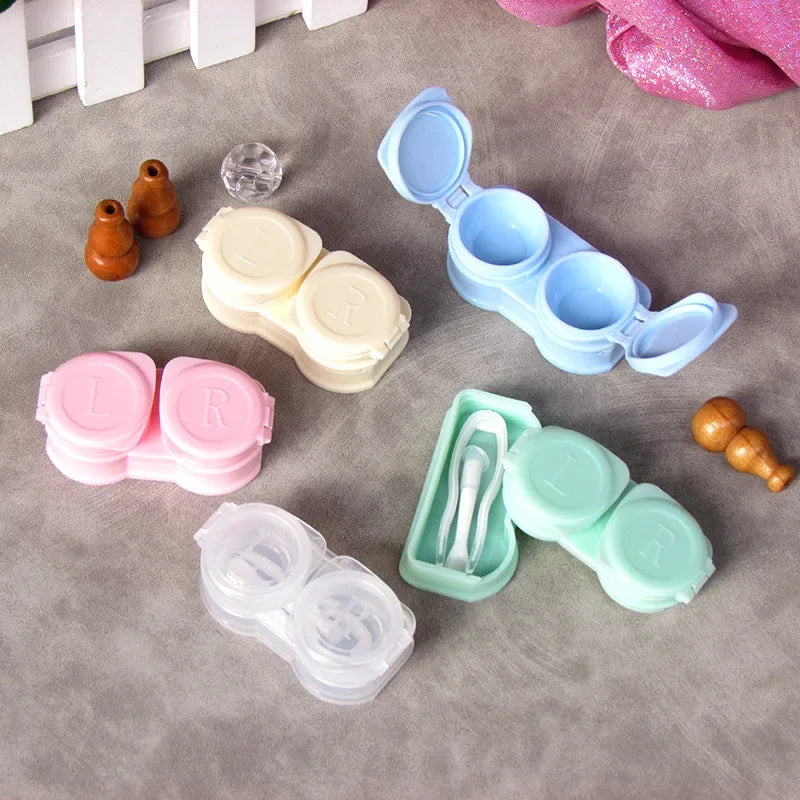 Fashion Tweezers Suction Stick Mini Contact Lens Case Set Girl Colored Contact Lenses Box Eyes Contact Lens Container