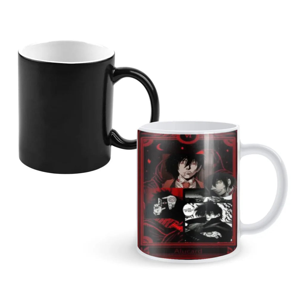 Alucard Hellsing Anime Movie Magic Hot Cold Heat Temperature Sensitive Color-Changing Coffee Tea Milk Mug Cup