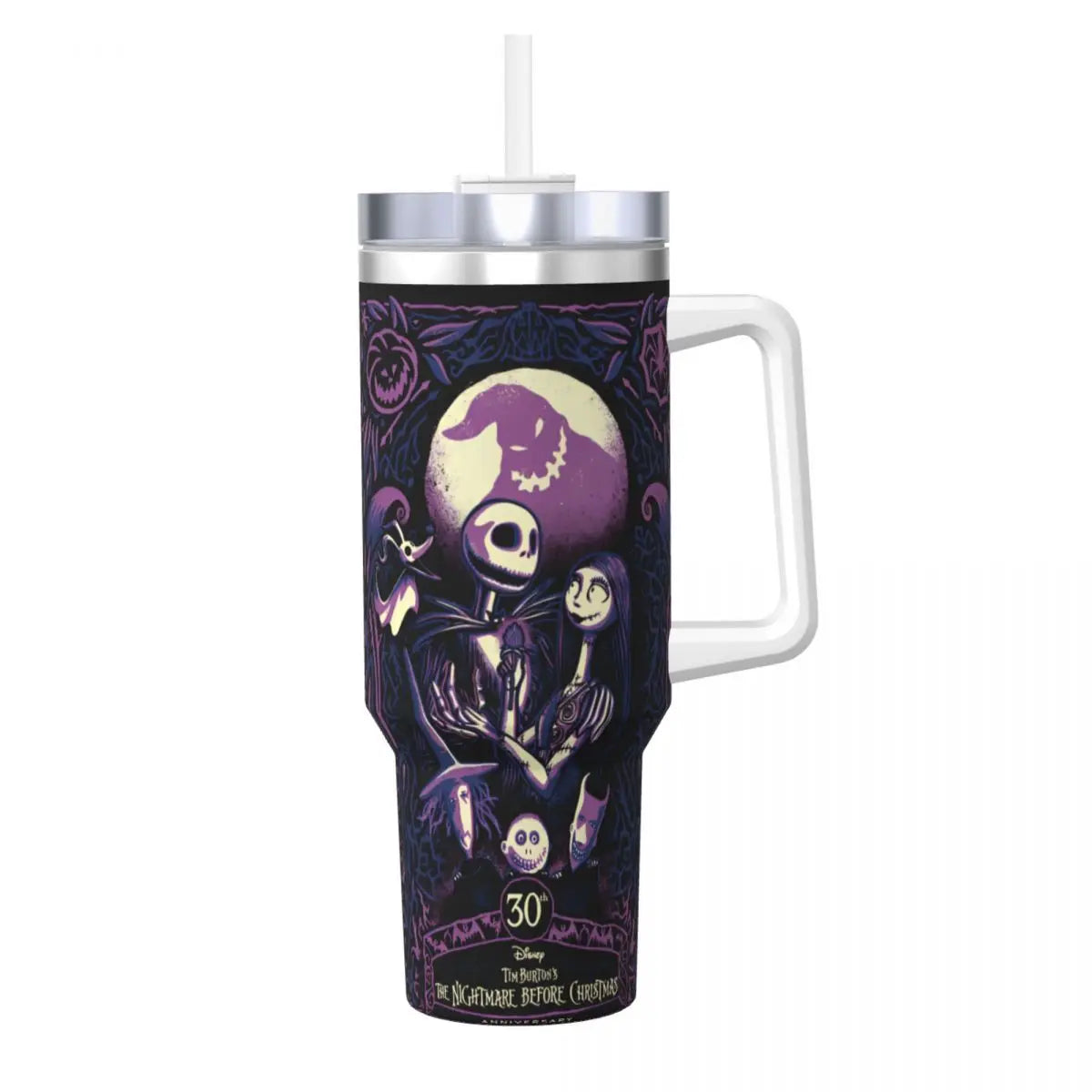 Nightmare Before Christmas 2025 Stainless Steel Tumbler Beach Mugs Cup 40oz Thermal Mug Portable Cold and Hot Milk Water Bottle