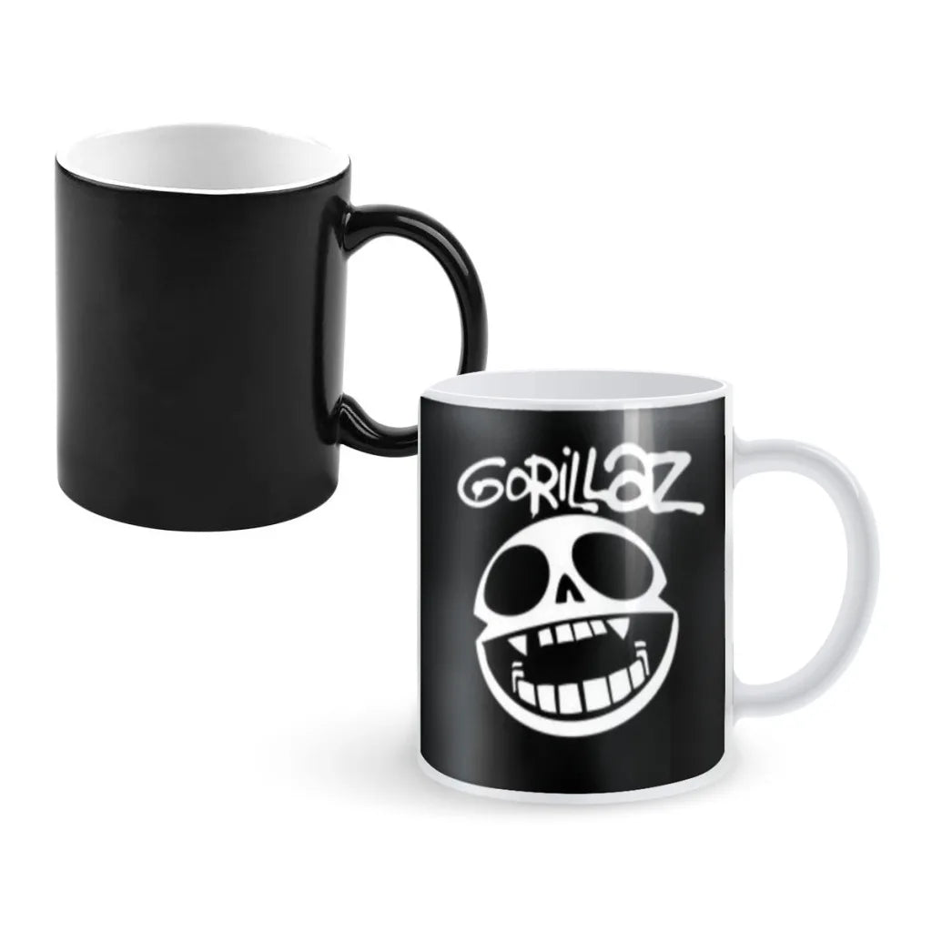 Retro Music Gorillaz Magic Hot Cold Heat Temperature Sensitive Color-Changing Coffee Tea Milk Mug Cup