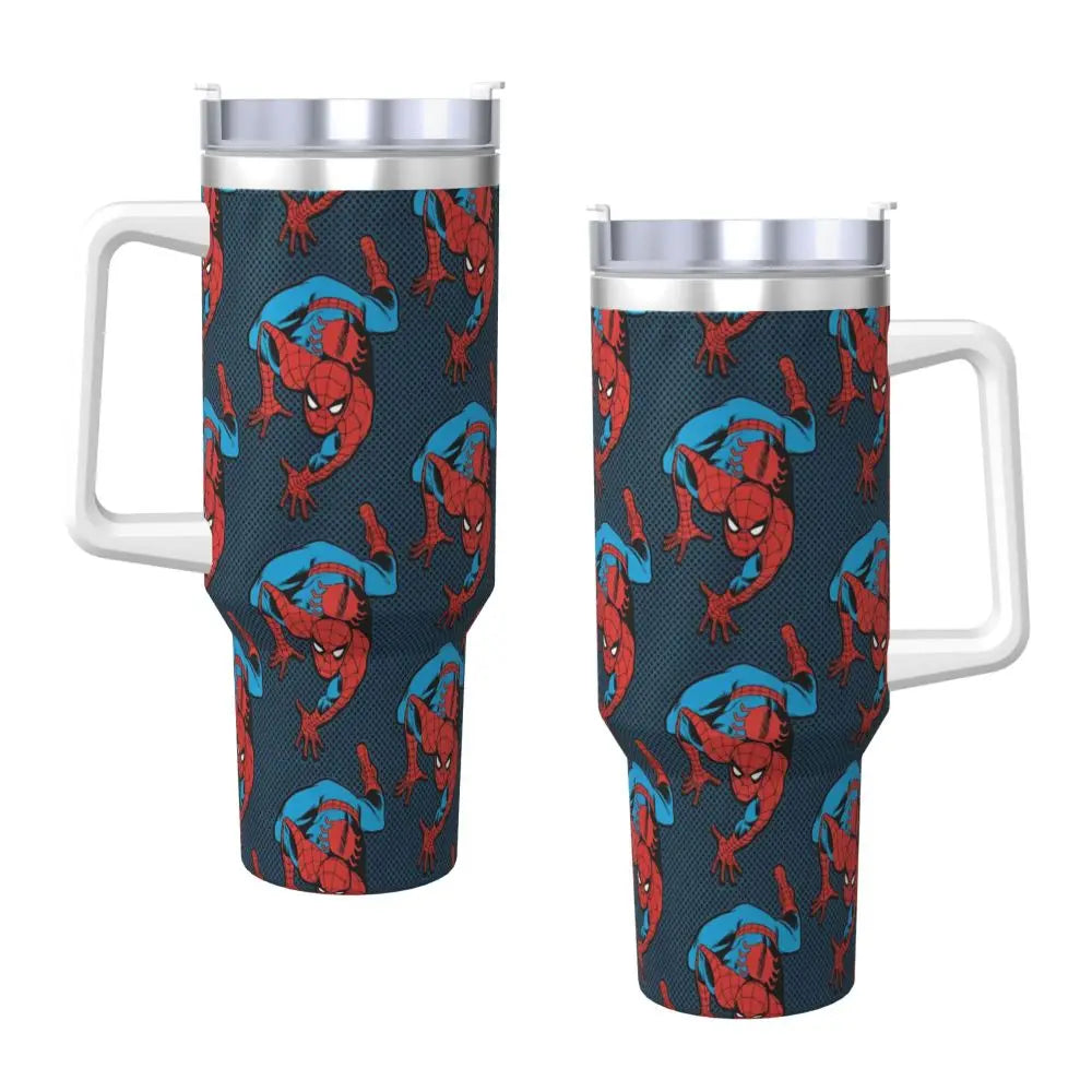 Stainless Steel Tumbler - Retro Spider-Man Themed Thermal Mug for Hot & Cold Drinks - Heat Preservation Car & Camping Water Bottle | 40 oz