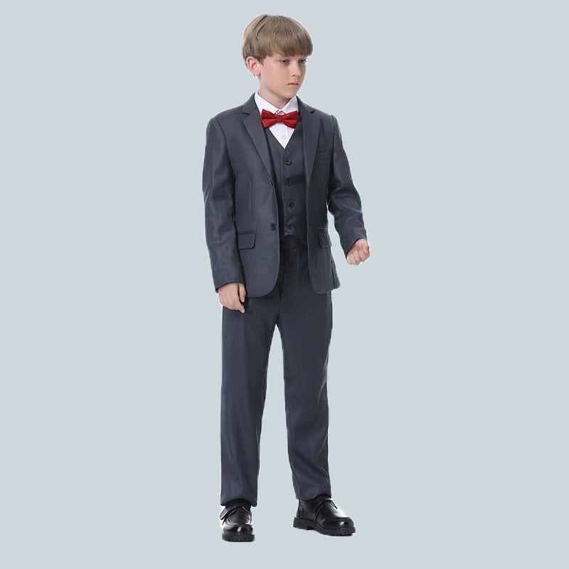 Nimble Spring Autumn Formal Boy Suit for Weddings Children Party Host Costume Wholesale Clothing 3Pcs/Set Blazer Vest Pants