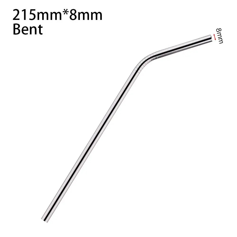 1Pcs Straight Bent Stainless Steel Straws 6mm 8mm Silver Replacement Straw Drinking Reusable for Stanley 30oz 40oz Tyeso Cup