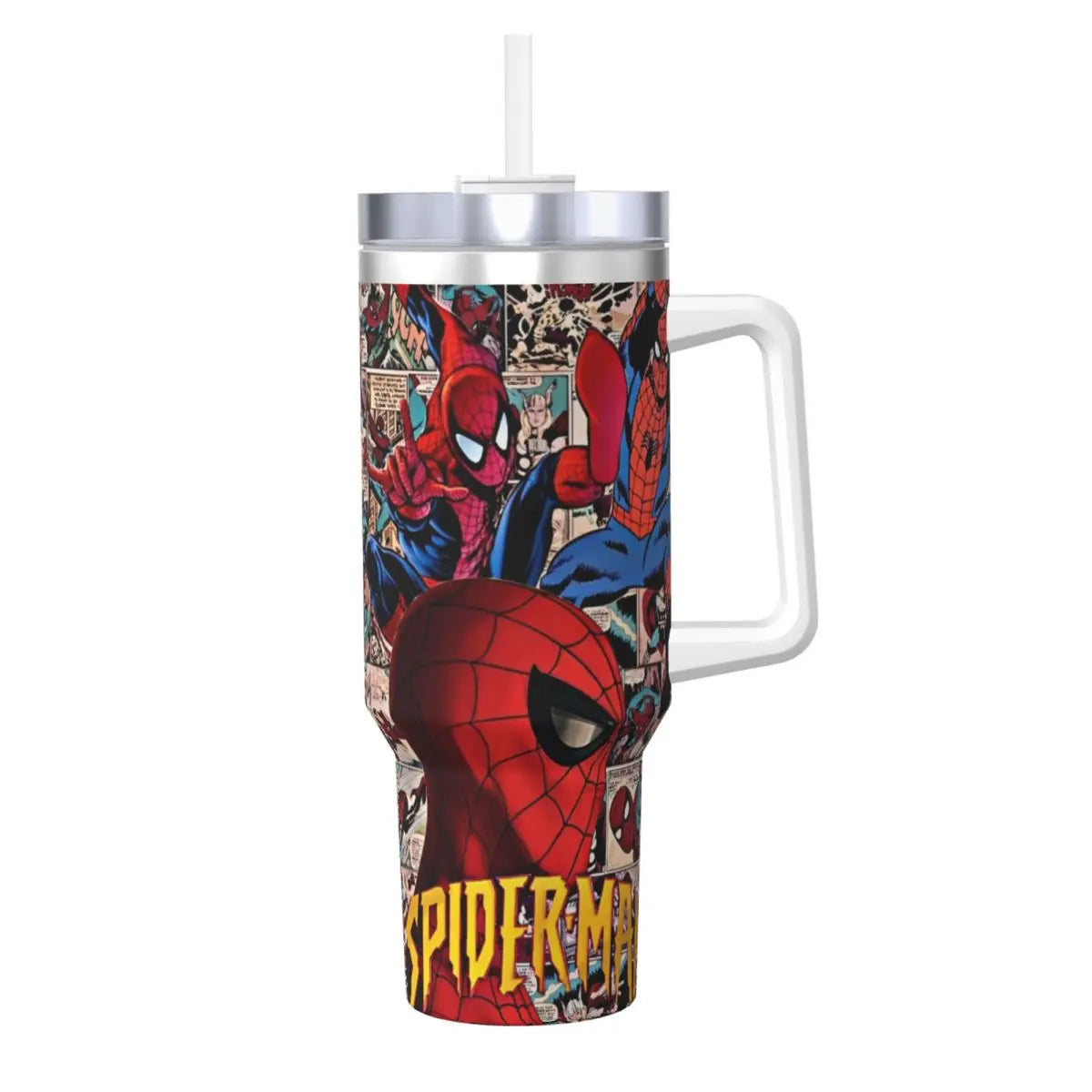 MINISO Spider Man HD Print Tumbler Cold and Hot Water Bottle Insulated Stainless Steel Thermal Cups Printed Beach Car Mugs