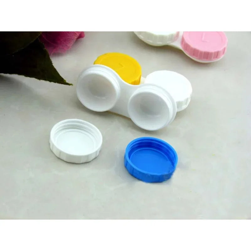 10/100pcs Lot Simple Contact Lens Case Box Eyewear Accessories Cute Travel Box Container for Lenses Random Color Wholesale New