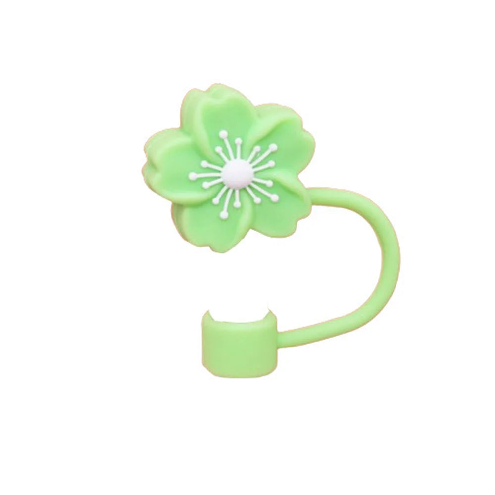 10mm/0.4in Flower Shape Straw Cover Compatible with Stanley 30&40 Oz Tumbler Soft Silicone Flower Straw Cover Straw Lid